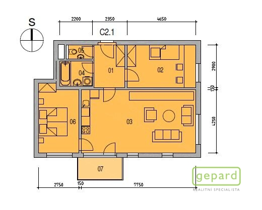 Pronájem bytu 3+kk, Praha, Nehvizdská, 69 m2
