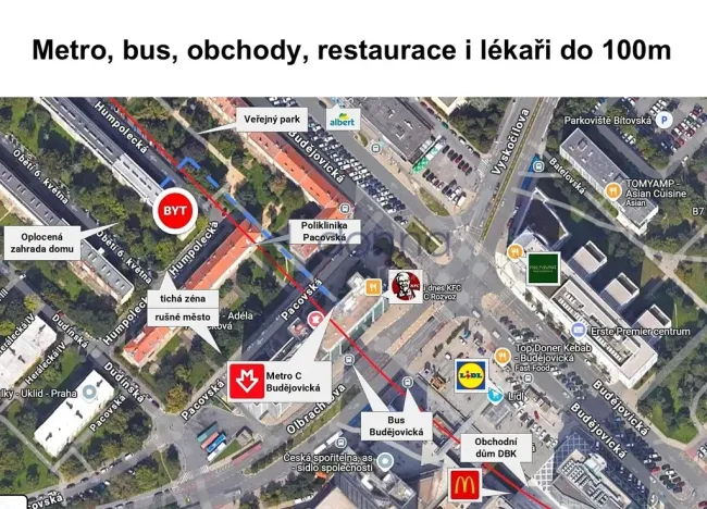 Pronájem bytu 2+kk, Praha, Humpolecká, 43 m2