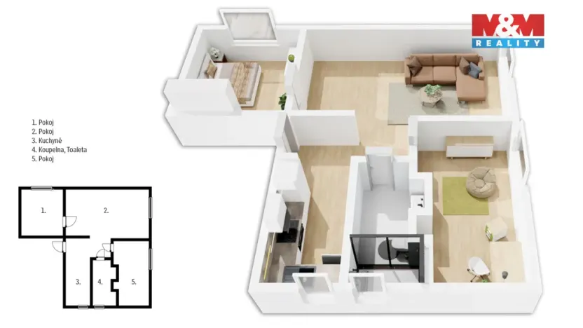 Prodej bytu 3+1, Benešov, Na Spořilově, 64 m2