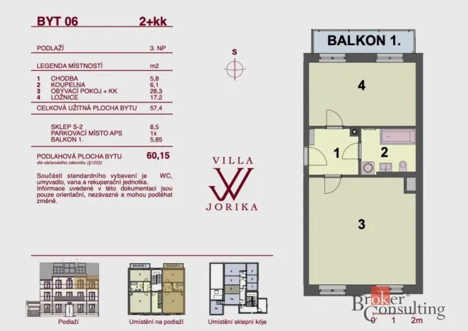 Prodej bytu 2+kk, Kladno, Víta Nejedlého, 57 m2