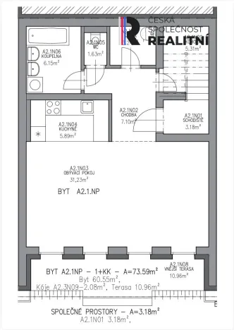 Prodej bytu 2+kk, Březnice, 60 m2