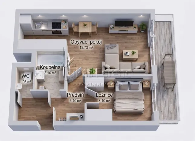 Pronájem bytu 2+kk, Mladá Boleslav - Mladá Boleslav III, Zalužanská, 41 m2