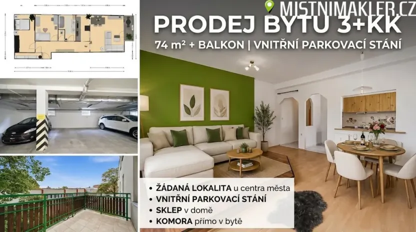 Prodej bytu 3+kk, Olomouc - Nová Ulice, U stadionu, 74 m2