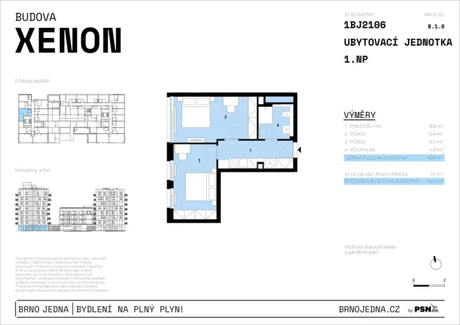 Prodej bytu 2+1, Brno, Plynárenská, 43 m2
