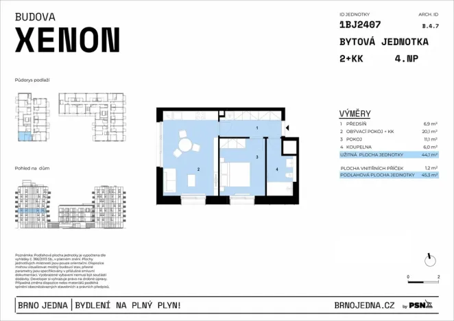 Prodej bytu 2+kk, Brno, Plynárenská, 44 m2