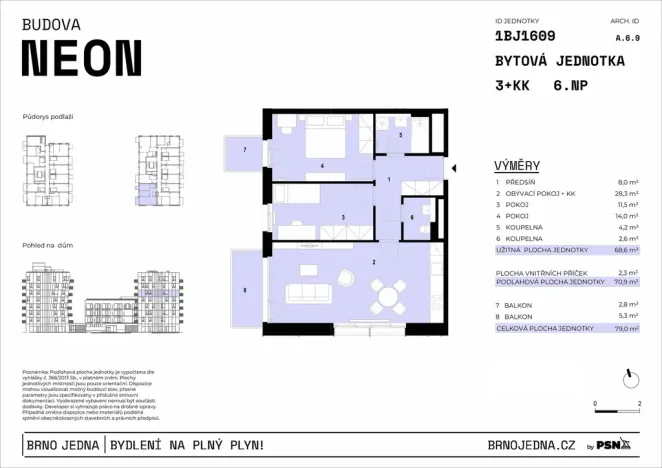 Prodej bytu 3+kk, Brno, Plynárenská, 69 m2