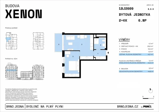 Prodej bytu 2+kk, Brno, Plynárenská, 43 m2