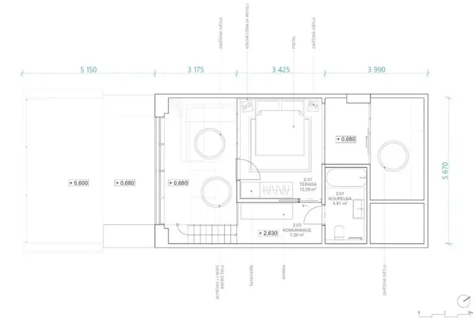 Prodej bytu 2+kk, Praha - Košíře, Naskové, 117 m2