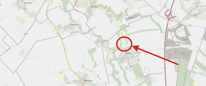 Prodej podílu pozemku pro bydlení, Medlov, 631 m2