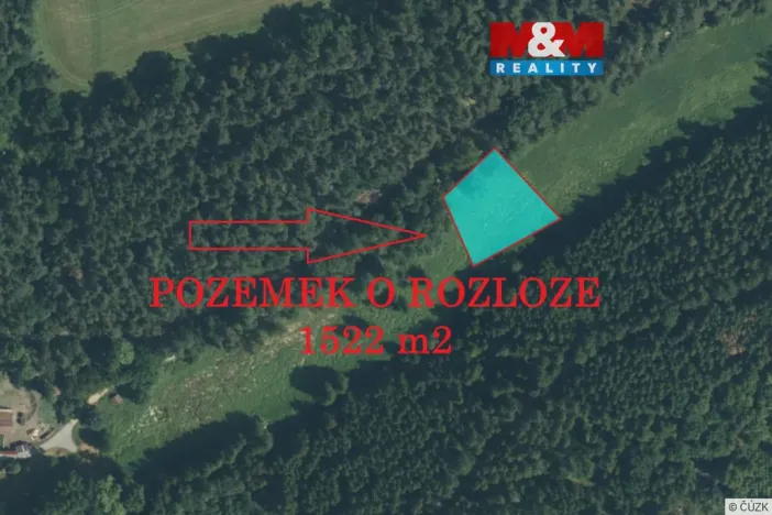 Prodej louky, Bor - Skviřín, 1522 m2