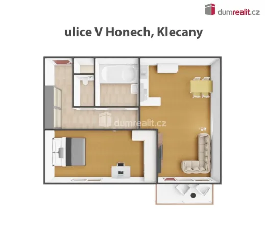Pronájem bytu 2+kk, Klecany, V Honech, 47 m2