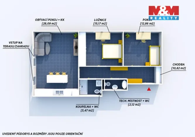 Pronájem bytu 3+kk, Rokycany - Borek, Pražská, 72 m2
