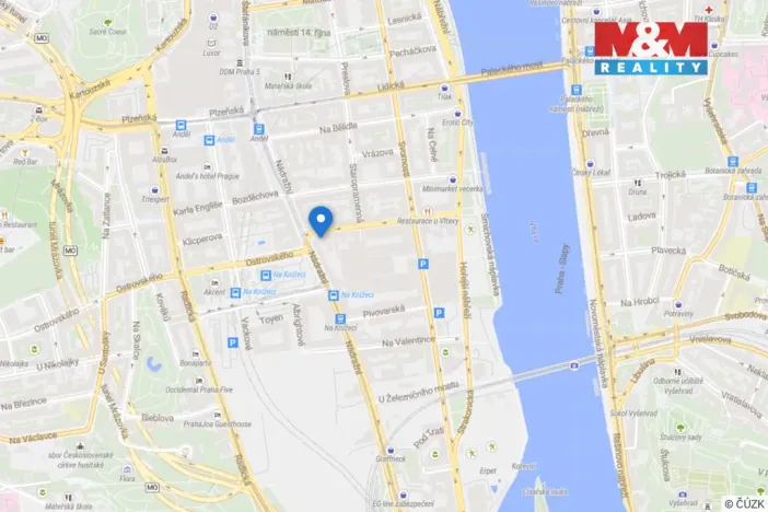 Pronájem bytu 1+1, Praha - Smíchov, Vltavská, 40 m2