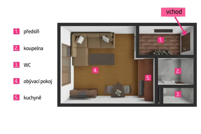 Prodej bytu 1+kk, Znojmo, Mičurinova, 20 m2