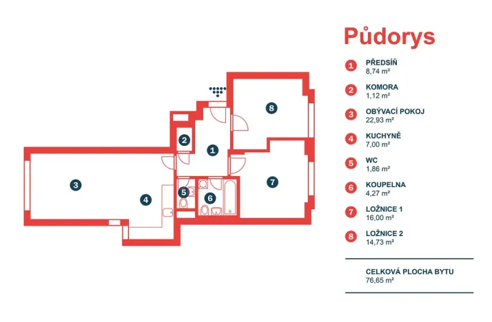 Pronájem bytu 3+kk, Praha - Chodov, Divišovská, 76 m2