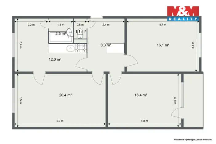 Prodej bytu 3+1, Sokolov, Švabinského, 78 m2