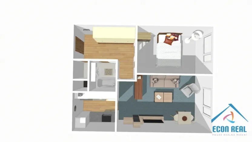 Pronájem bytu 2+kk, Praha - Smíchov, Na pláni, 50 m2