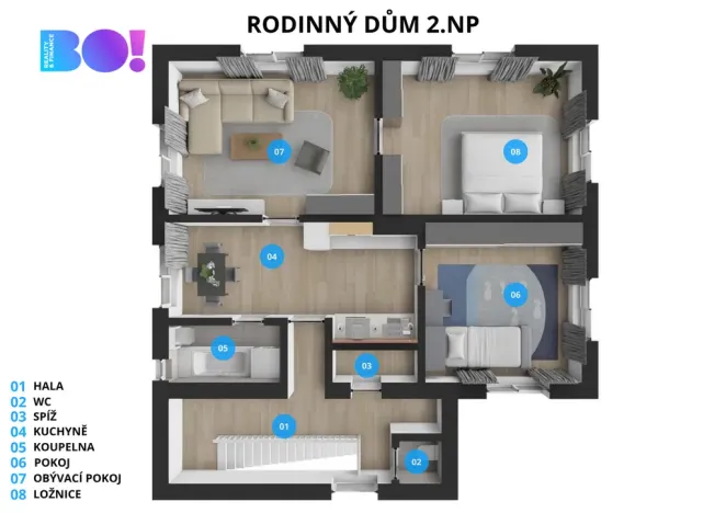 Prodej rodinného domu, Návsí, 190 m2