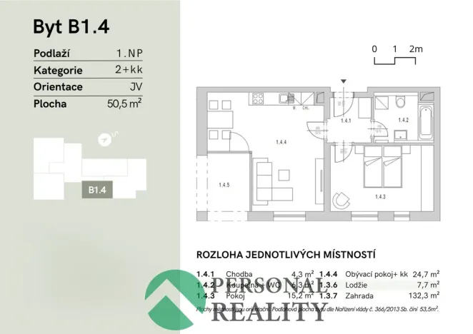 Prodej bytu 2+kk, Chlumec nad Cidlinou, Komenského, 50 m2