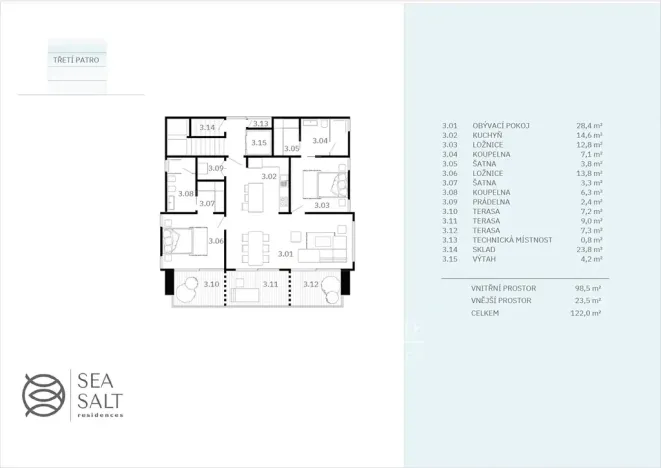 Prodej bytu 3+kk, West Bay, Honduras, 171 m2