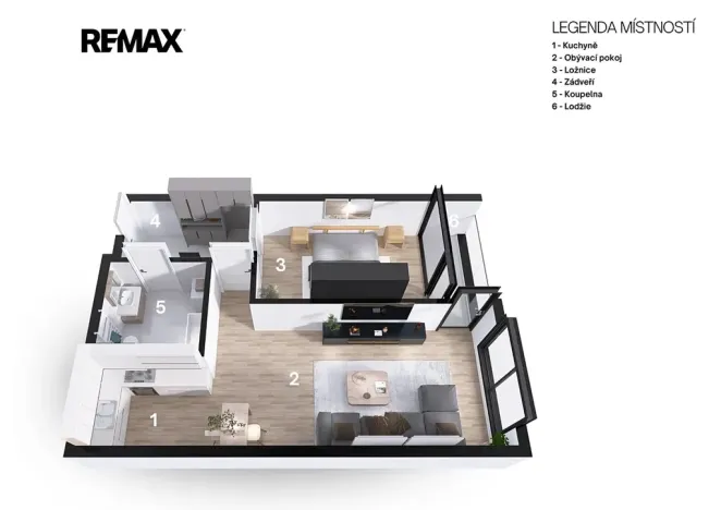 Pronájem bytu 2+kk, Chrudim, Podkopanický mlýn, 52 m2