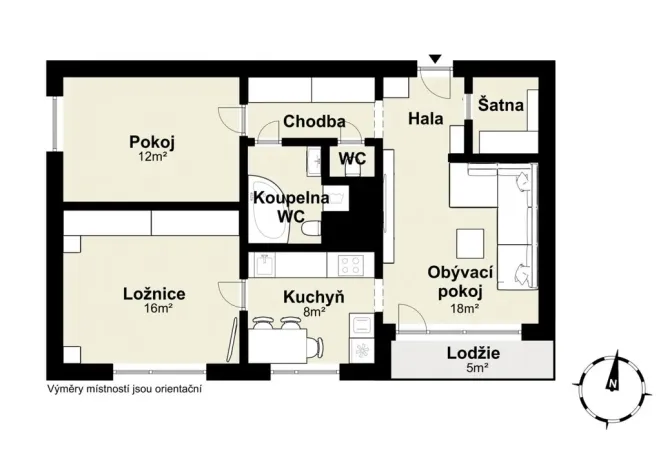 Prodej bytu 3+kk, Praha - Hlubočepy, Wassermannova, 72 m2