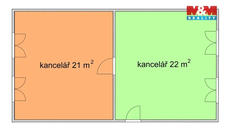 Pronájem kanceláře, Ostrava - Vítkovice, Kutuzovova, 43 m2