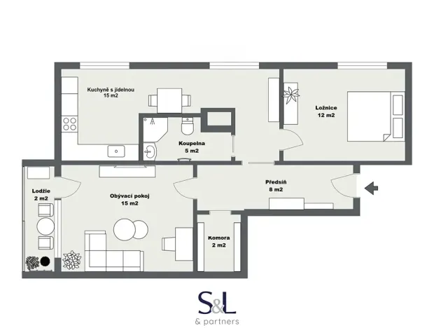 Pronájem bytu 2+1, Ústí nad Labem, Sibiřská, 59 m2