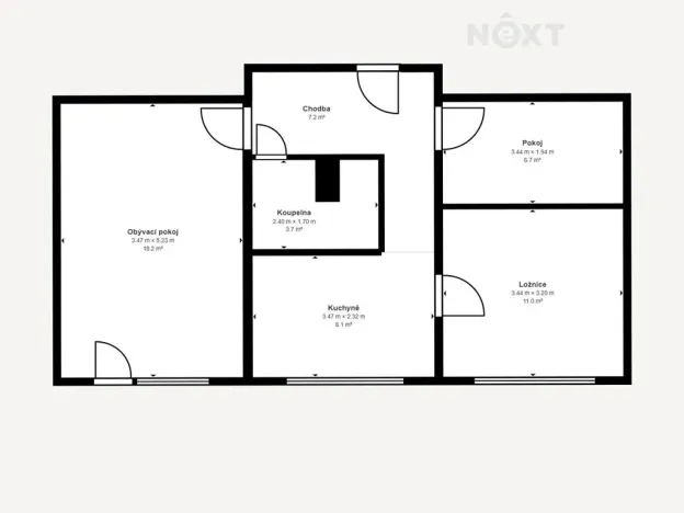 Prodej bytu 2+1, Vodňany, Smetanova, 55 m2