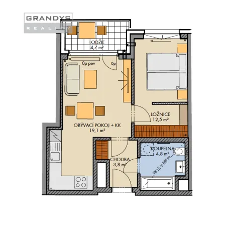 Prodej bytu 3+kk, Praha, Bartůňkova, 71 m2