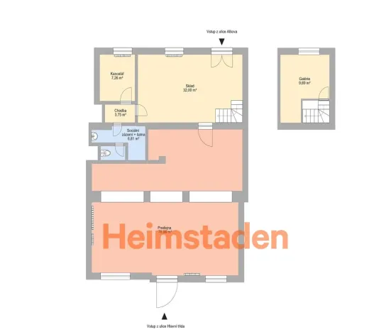 Pronájem obchodního prostoru, Havířov - Město, Hlavní třída, 129 m2