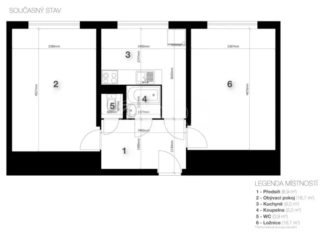 Prodej bytu 2+1, Praha - Veleslavín, Na Petřinách, 55 m2