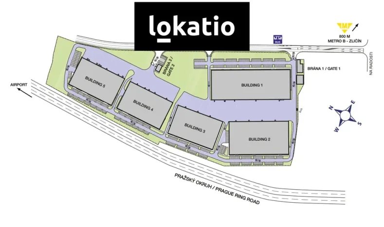 Pronájem skladu, Praha - Zličín, Na Radosti, 529 m2
