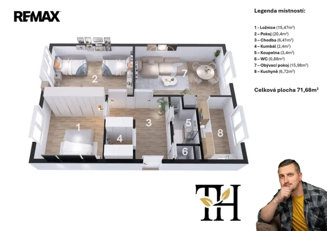 Prodej bytu 3+1, Chotěboř, Severní, 71 m2