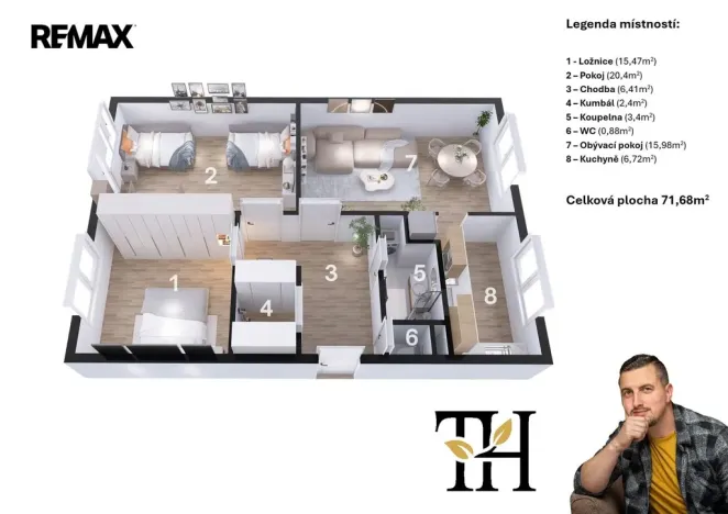 Prodej bytu 3+1, Chotěboř, Severní, 71 m2