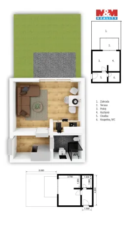 Prodej bytu 1+kk, Dobříš, Čs. armády, 25 m2