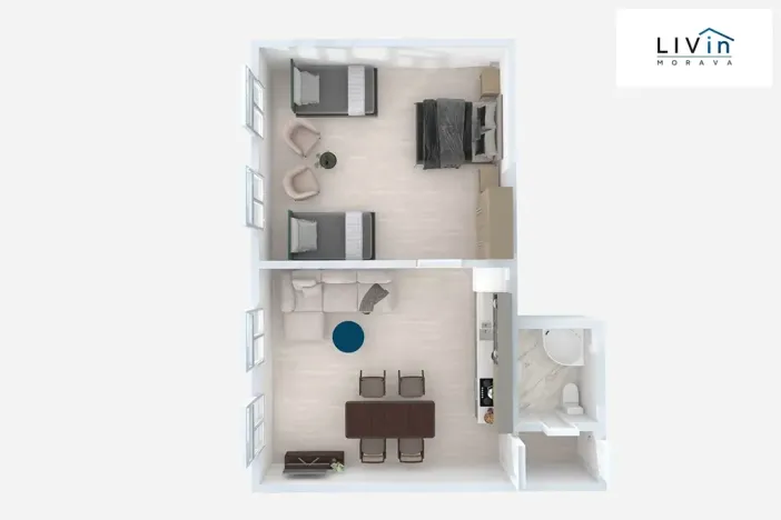 Pronájem bytu 2+kk, Olomouc, Masarykova třída, 62 m2