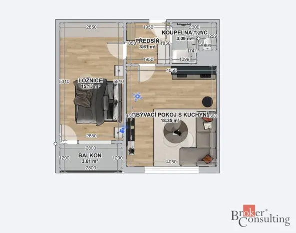 Prodej bytu 2+kk, Česká Lípa, Brněnská, 39 m2