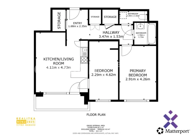 Pronájem bytu 3+kk, Zlín, Slunečná, 63 m2