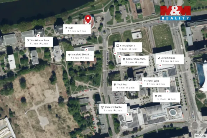 Pronájem bytu 2+kk, Pardubice - Zelené Předměstí, nábřeží Závodu míru, 48 m2