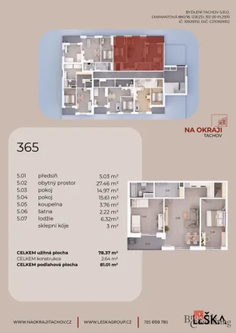 Prodej bytu 3+kk, Tachov, Sokolovská, 81 m2