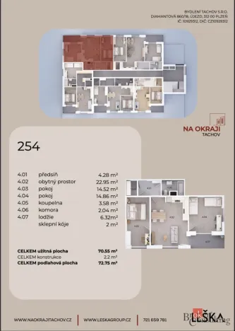 Prodej bytu 3+kk, Tachov, Sokolovská, 72 m2