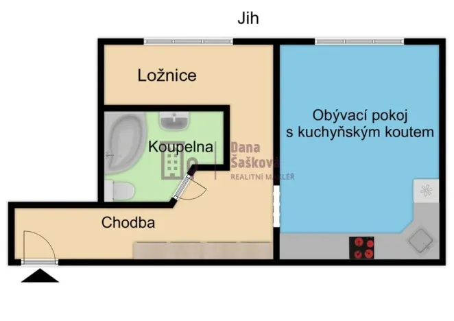 Pronájem bytu 1+1, Jindřichův Hradec - Jindřichův Hradec III, sídliště Vajgar, 42 m2