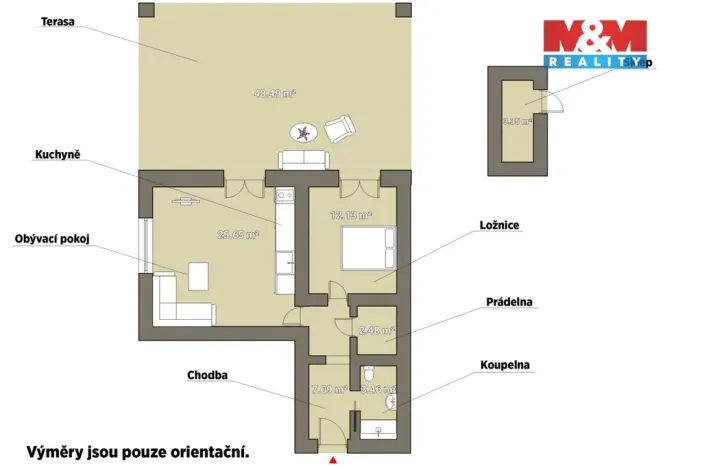 Pronájem bytu 2+kk, Plzeň, Pecháčkova, 56 m2