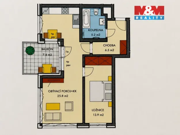 Prodej bytu 2+kk, Praha - Dolní Měcholupy, Honzíkova, 54 m2