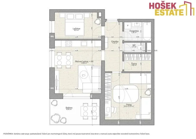 Prodej bytu 3+kk, Holubice, 67 m2