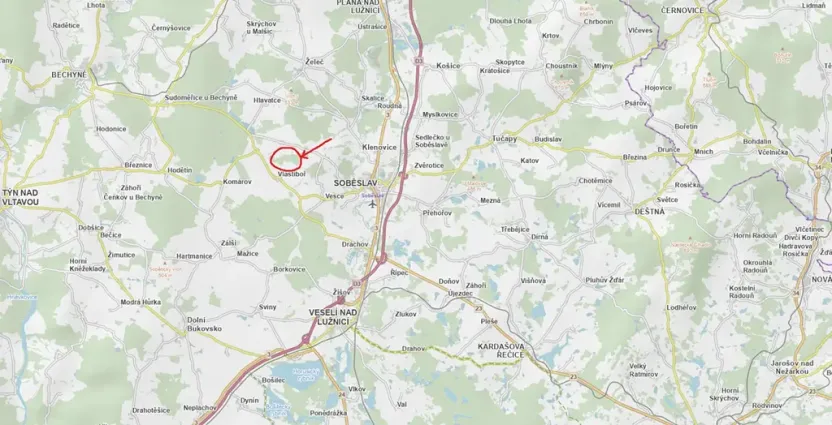 Prodej lesa, Vlastiboř, 3491 m2