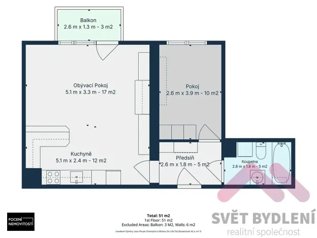 Pronájem bytu 2+kk, Praha - Krč, Tavolníková, 52 m2