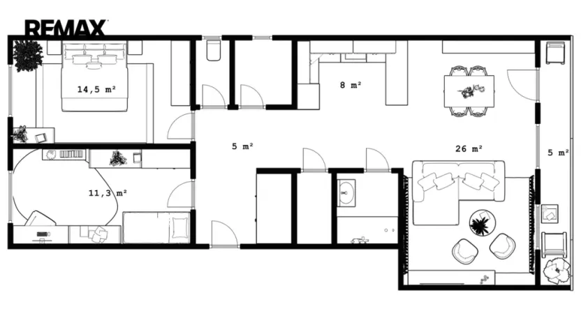 Pronájem bytu 3+kk, Hradec Králové - Nový Hradec Králové, Na Občinách, 74 m2