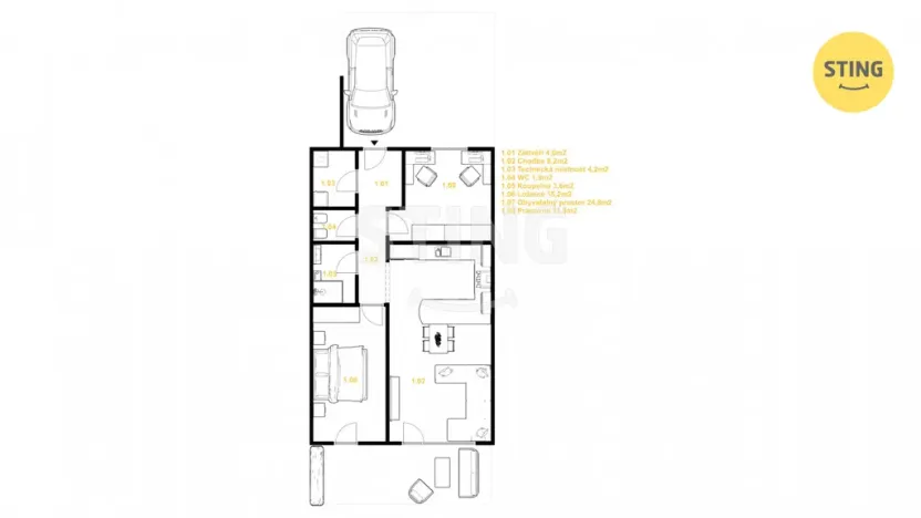 Prodej rodinného domu, Kobeřice, Stiborská, 75 m2